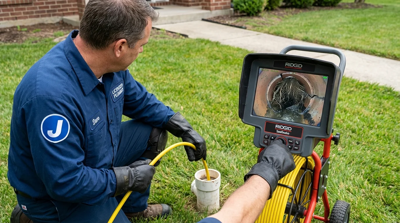 Sewer camera inspection being performed by Johns Plumbing LLC in Bolivia