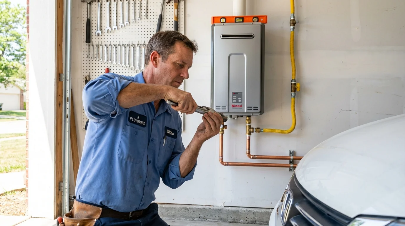 Tankless water heater installation by a Johns Plumbing LLC plumber in Bolivia